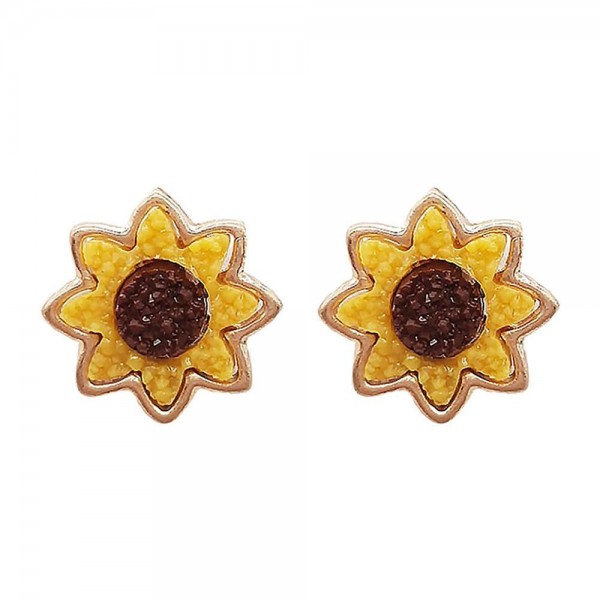 Wholesale druzy Sunflower Stud Earrings Diameter