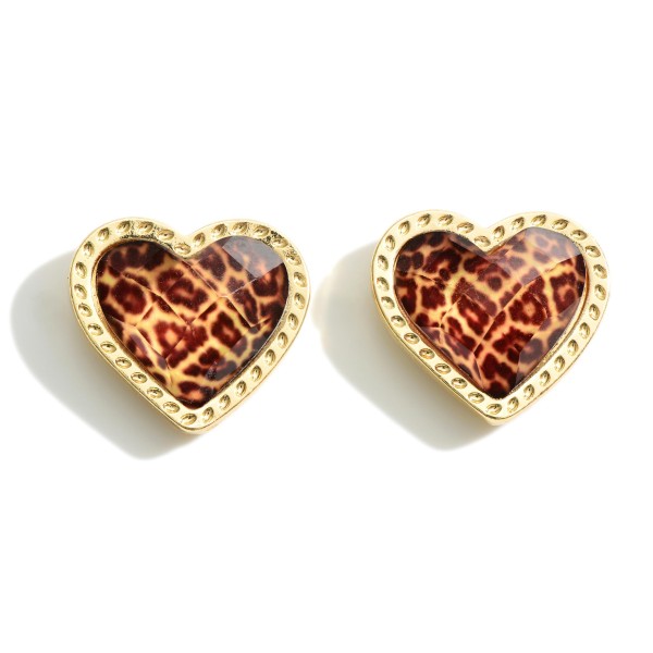Wholesale leopard Print Heart Stud Earrings Diameter