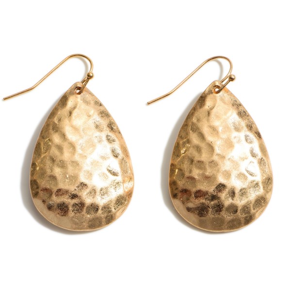 Wholesale metal Tear Drop Earrings Hammered Long