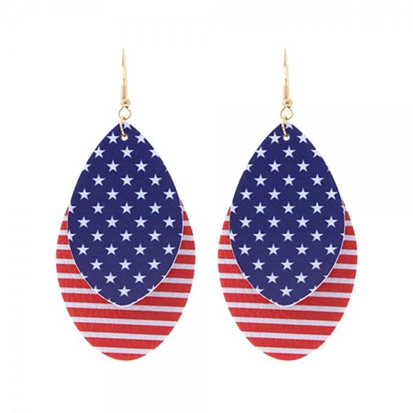 American Flag Drop Earrings.

- Approximately 3.25" in Length