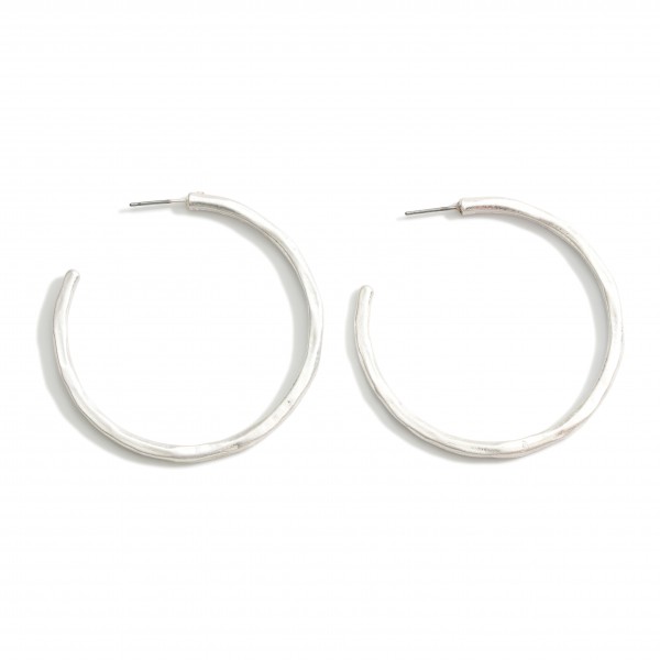 Wholesale hammered Metal Hoop Earrings Long