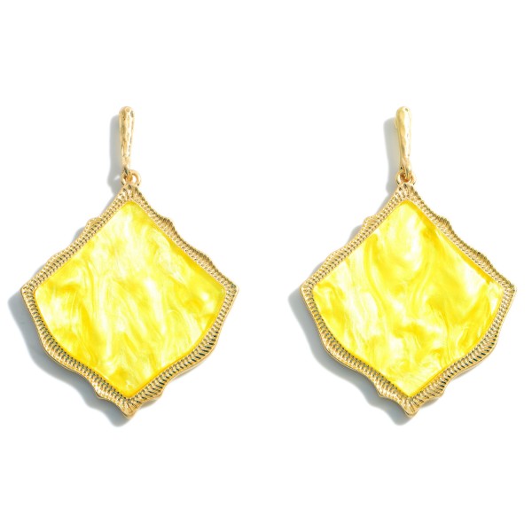 Gold Drop Earrings Featuring a Moroccan Glass Stone Teardrop Pendant.

- Approximately 2.5" in Length