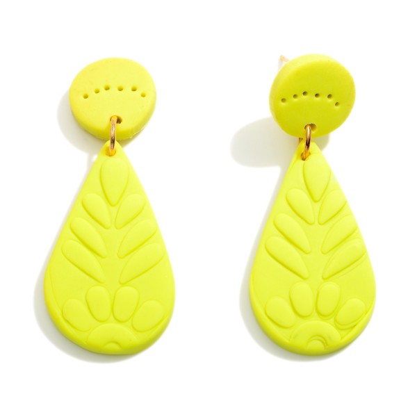 Polymer Clay Drop Earrings Featuring Floral Accents.

- Approximately 2" in Length