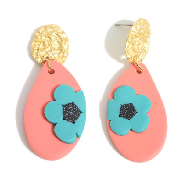 Wholesale polymer Clay Drop Earrings Flower Accents