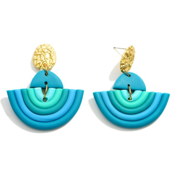 Wholesale clay Polymer Rainbow Drop Earrings