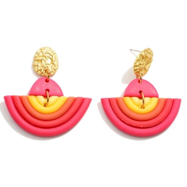 Wholesale clay Polymer Rainbow Drop Earrings