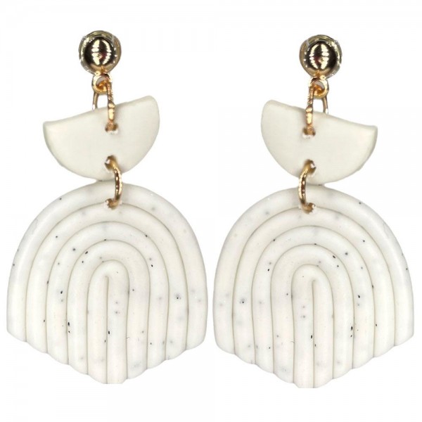 Wholesale clay Polymer Rainbow Drop Earrings