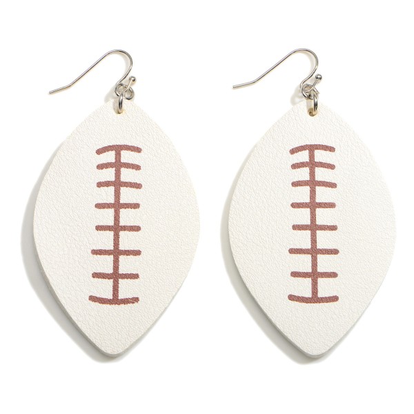 Faux Leather Football Earrings. 

- Approximately 3" Long