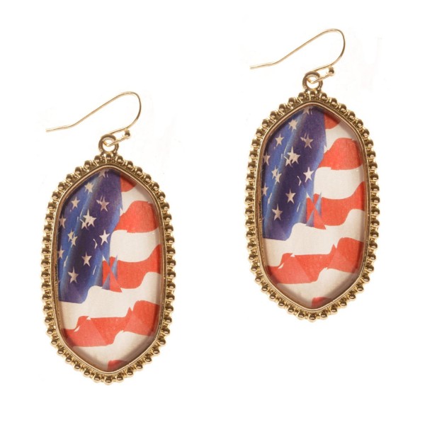 Wholesale oval Patriotic Earrings Long