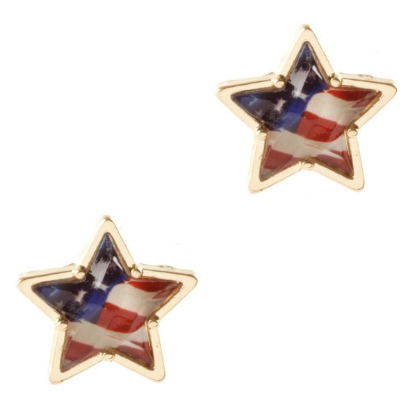 Wholesale patriotic Star Stud Earrings Long