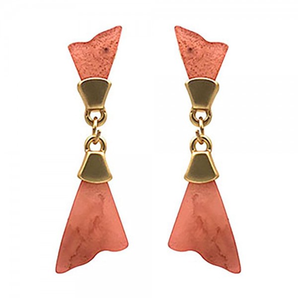 Wholesale resin Drop Earrings Gold Details Long