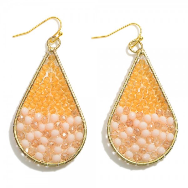 Beaded Teardrop Earrings. 

- Approximately 3" in Diameter