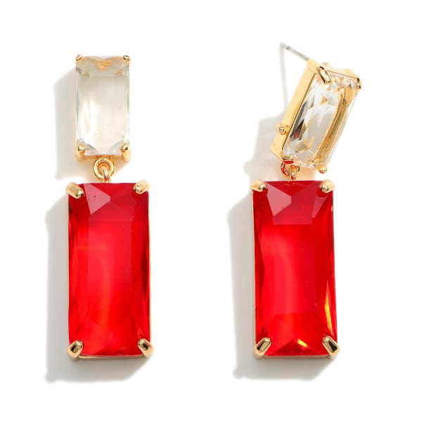 Wholesale rectangular Crystal Drop Earrings