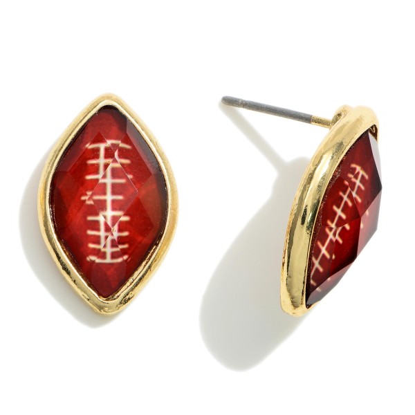 Wholesale gold Football Stud Earrings