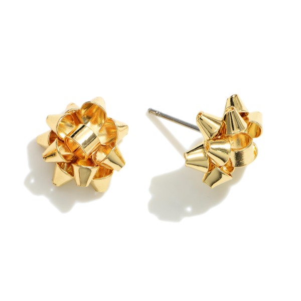 Wholesale gold Christmas Bow Earrings Diameter
