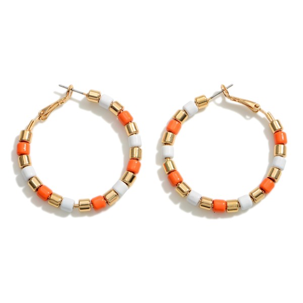 Wholesale gold Beaded Hoop Earrings Diameter