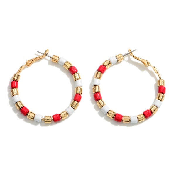 Wholesale gold Beaded Hoop Earrings Diameter