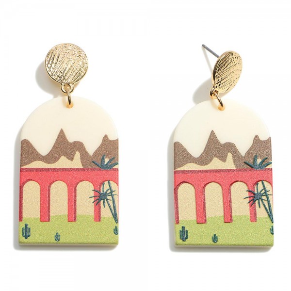 Wholesale scenic Clay Gold Post Drop Earring