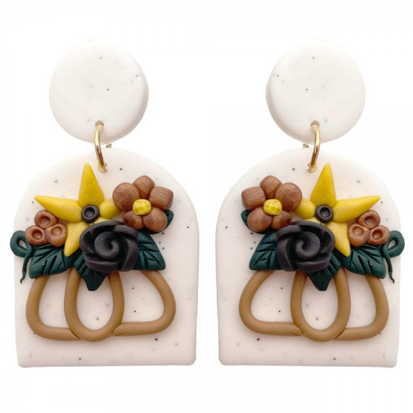 Wholesale floral Polymer Clay Earring