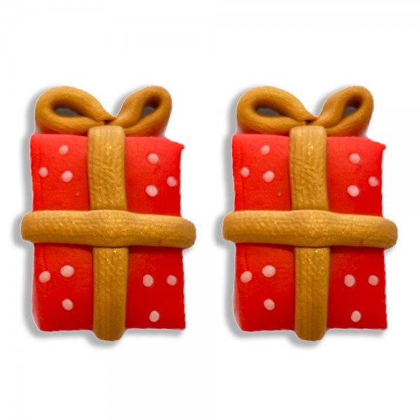 Christmas Present Polymer Clay Stud Earring

- Approximately 10mm Width