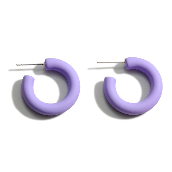 Wholesale solid Color Matte Finish Huggie Hoop Earrings