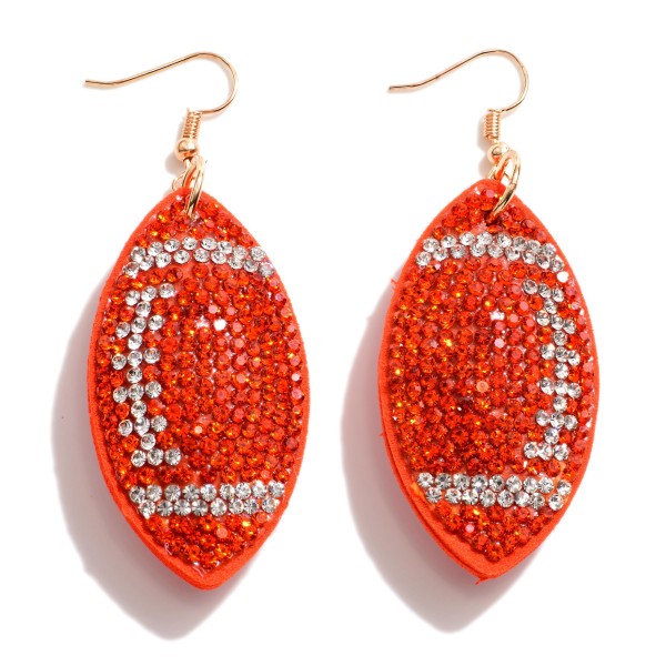 Wholesale rhinestone Encrusted Football Earring