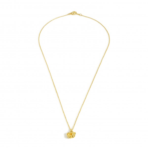 Petite Gold Dipped Necklace With Flower Charm 

- Approximately 16" Length