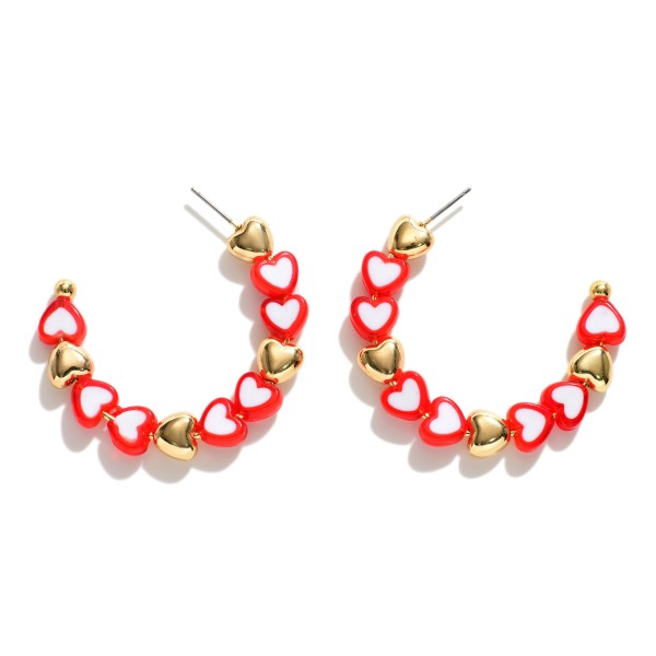 Wholesale heart Beaded Hoop Earrings