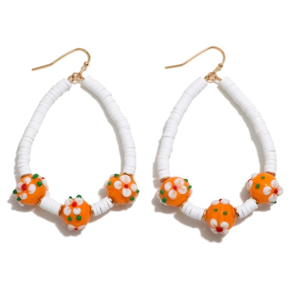 Wholesale beaded Teardrop Earrings Flower Beads