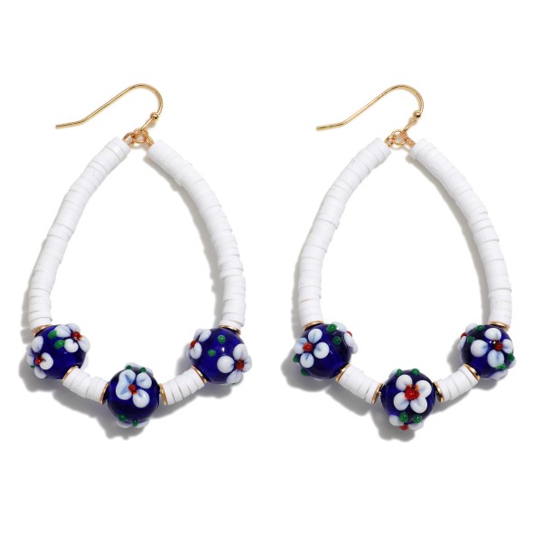 Wholesale beaded Teardrop Earrings Flower Beads