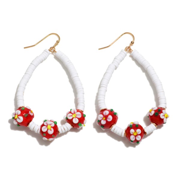 Wholesale beaded Teardrop Earrings Flower Beads