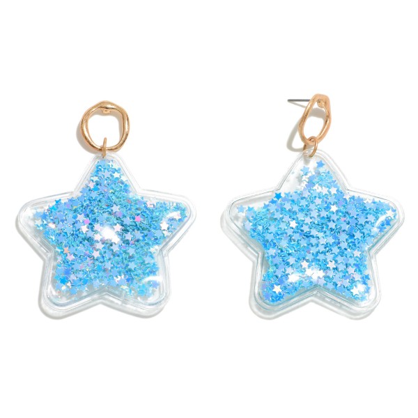 Star Glitter Filled Statement Earring

- Approximately 2.5" Length