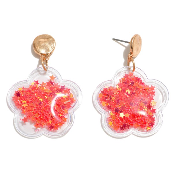 Wholesale star Glitter Flower Drop Earring