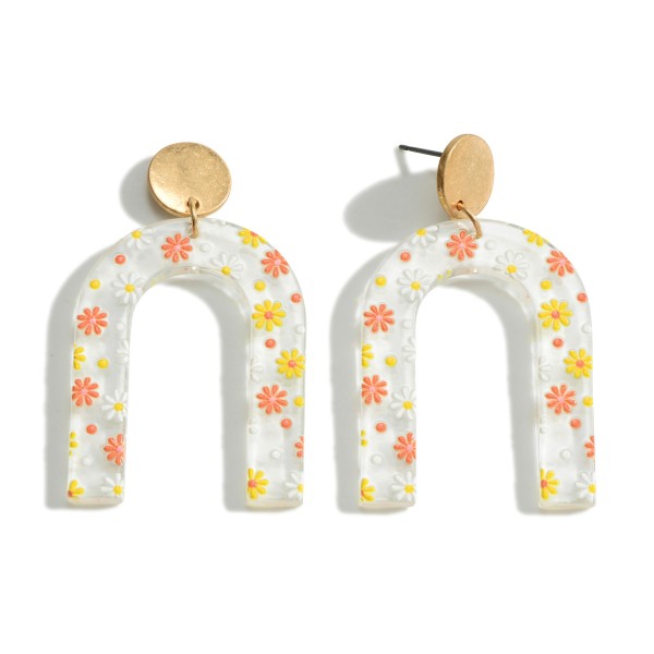 Wholesale resin Arch Drop Earring Flower