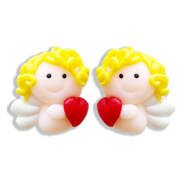 Polymer Clay Cupid Stud Earrings

- Approximately .75" Long