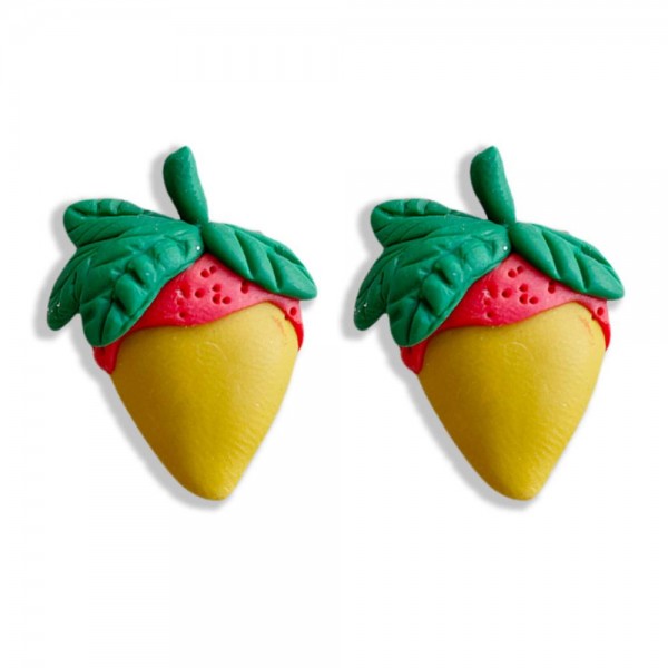 Wholesale polymer Clay Chocolate Strawberry Stud Earrings