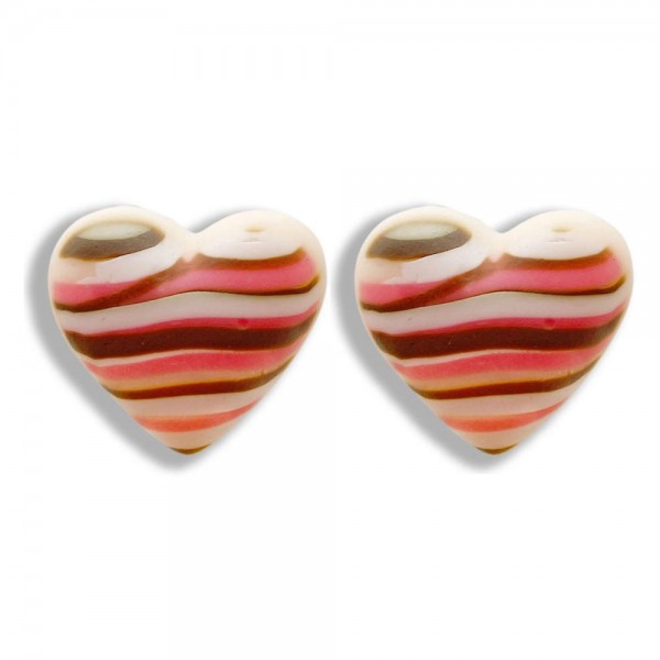 Wholesale polymer Clay Striped Heart Stud Earrings