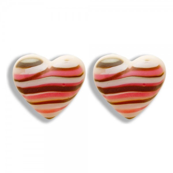 Wholesale polymer Clay Striped Heart Stud Earrings