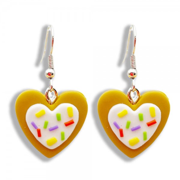 Polymer Clay Heart Cookie and Sprinkles Drop Earrings

- Approximately 1.5" Long