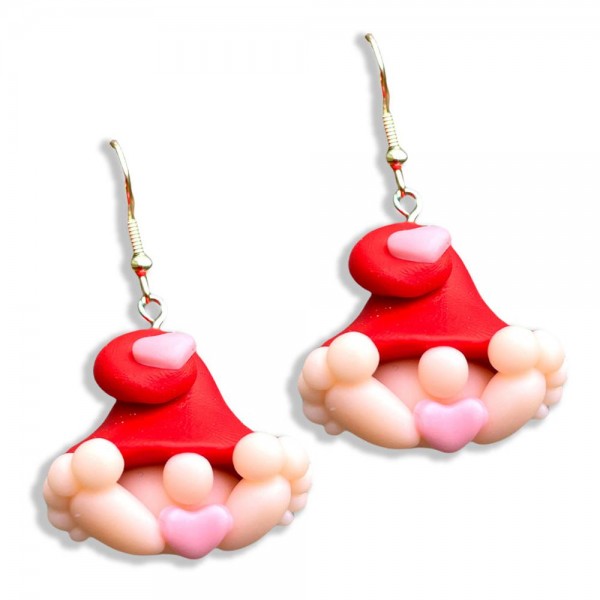 Valentine's Day Elf Polymer Clay Drop Earrings

- Approximately 2" Long