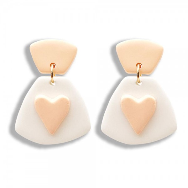 Wholesale polymer Clay Drop Earrings Heart Accents Long