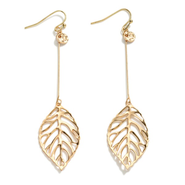 Wholesale long Gold Leaf Drop Earrings Long