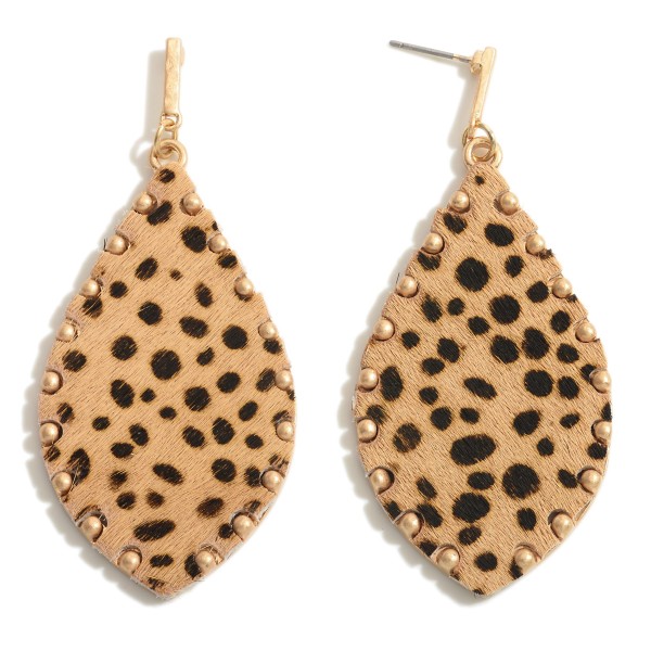 Wholesale gold Animal Print Drop Earrings Gold Studs Long