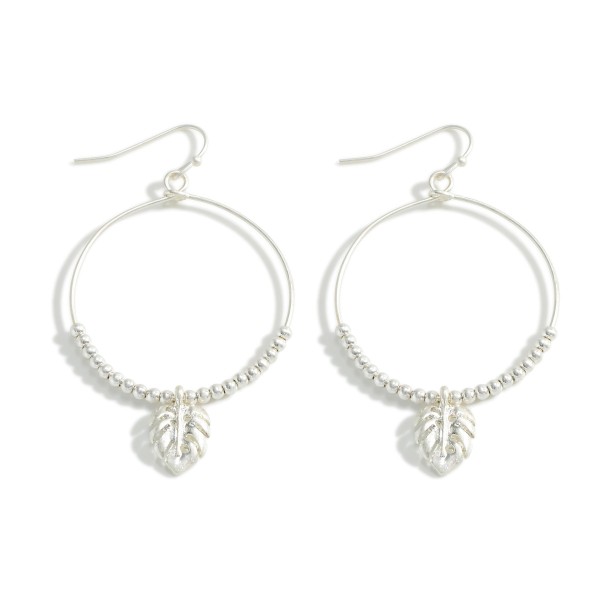 Wholesale beaded Hoop Earrings Leaf Charm