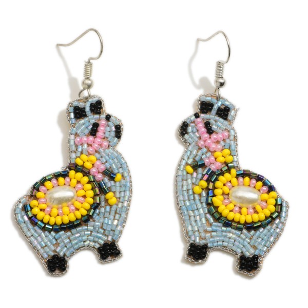 Wholesale beaded Llama Statement Drop Earrings Pearls