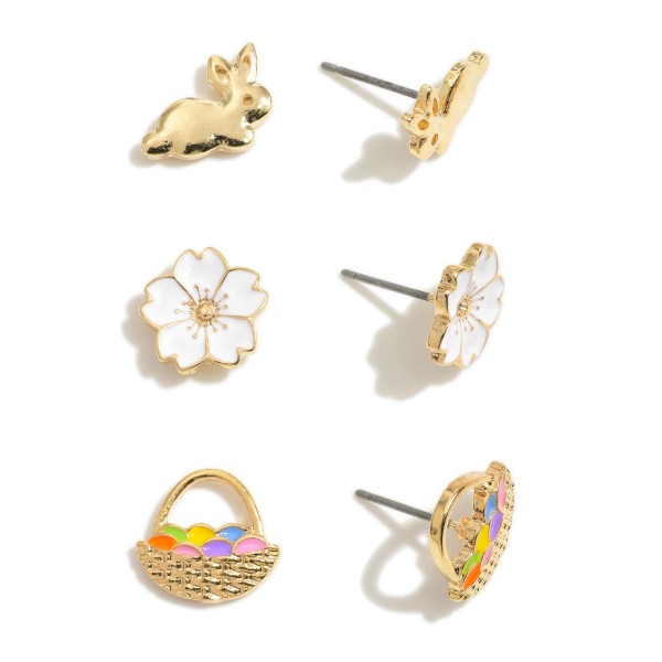 Wholesale set Three Enamel Easter Earrings