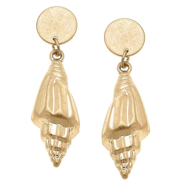 Metal Tone Drop Earrings Featuring Shells

-Approximately 2" Length