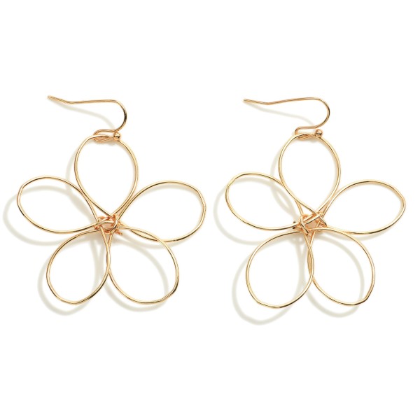 Wholesale twisted Metal Flower Earrings