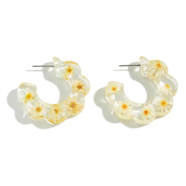 Wholesale acrylic Acetate Hoop Earring Flowers Fruit