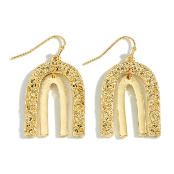 Wholesale metal Textured Bridge Drop Earrings